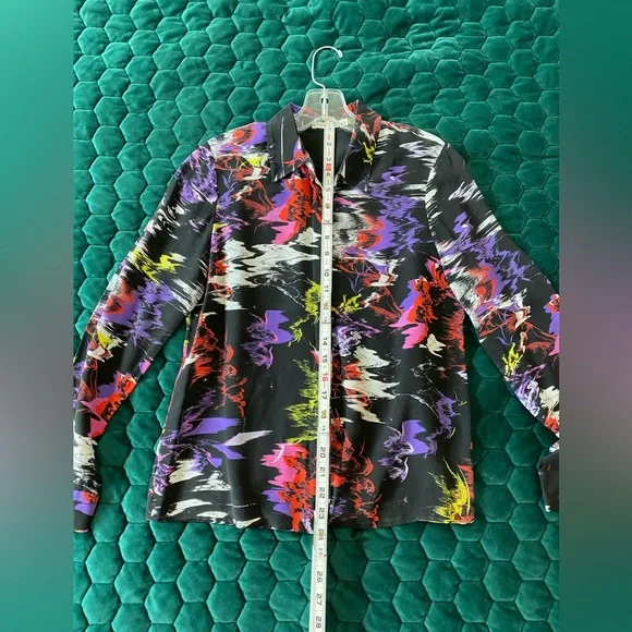 Alice + Olivia Willa Moonstruck Print Placket Blouse